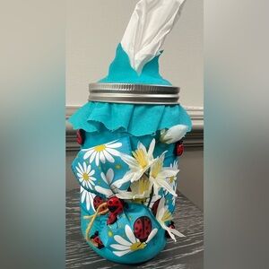 Handmade ladybug tissue jar